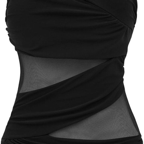 Women's One Shoulder Plus Size Swimwear - Picture 1 of 4